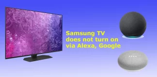 Samsung TV ei käynnisty SmartThingsin, Alexan tai Googlen kautta.
