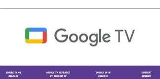 Google TV -käyttöjärjestelmä vuosittain