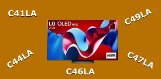 LG OLED TV:n ero mallien C41LA, C44LA, C45LA, C46LA, C47LA, C48LA, C49LA välillä