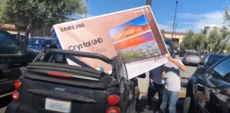 Voiko 75-tuumaista televisiota kuljettaa autossa?