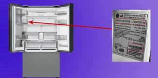 LG-jääkaapin mallinumeron ja sarjanumeron löytäminen