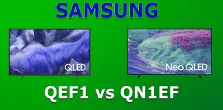 Samsung TV:t QN1EF vs QEF1 — 2025-mallisto