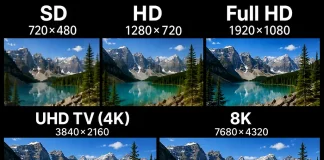 TV-resoluutio SD, HD, Full HD, UHD TV (4K), 8K