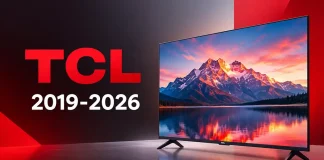 TCL televisiomallisto vuosittain 2019–2026