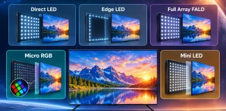 TV-taustavalaistuksen tyypit selitettynä, Direct LED, Edge LED, Full Array FALD, Micro RGB ja Mini LED